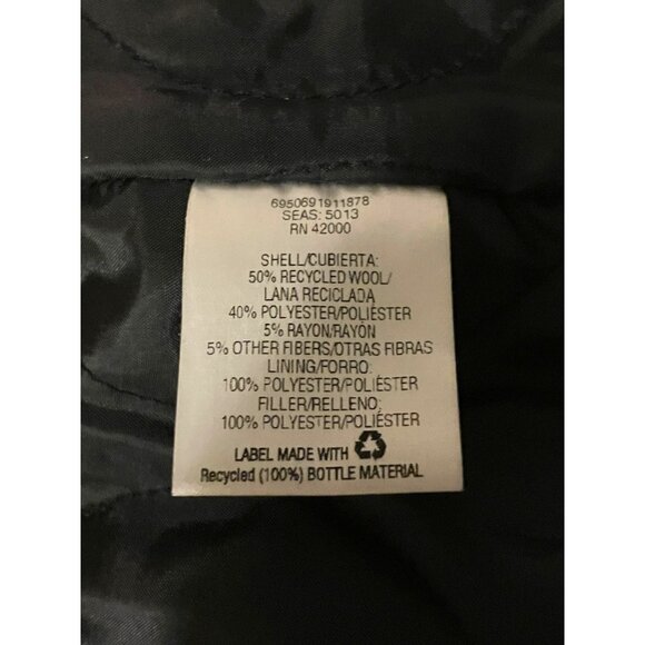 Mens Wool Blend Pea Coat M Jacket Coat Double Breasted Minimalist Recycled Wool - Picture 11 of 12